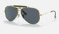 Ray-Ban RB3138-9241R5 Polished Gold Shooter Blue Aviator 58mm Lens Unisex Metal Sunglasses