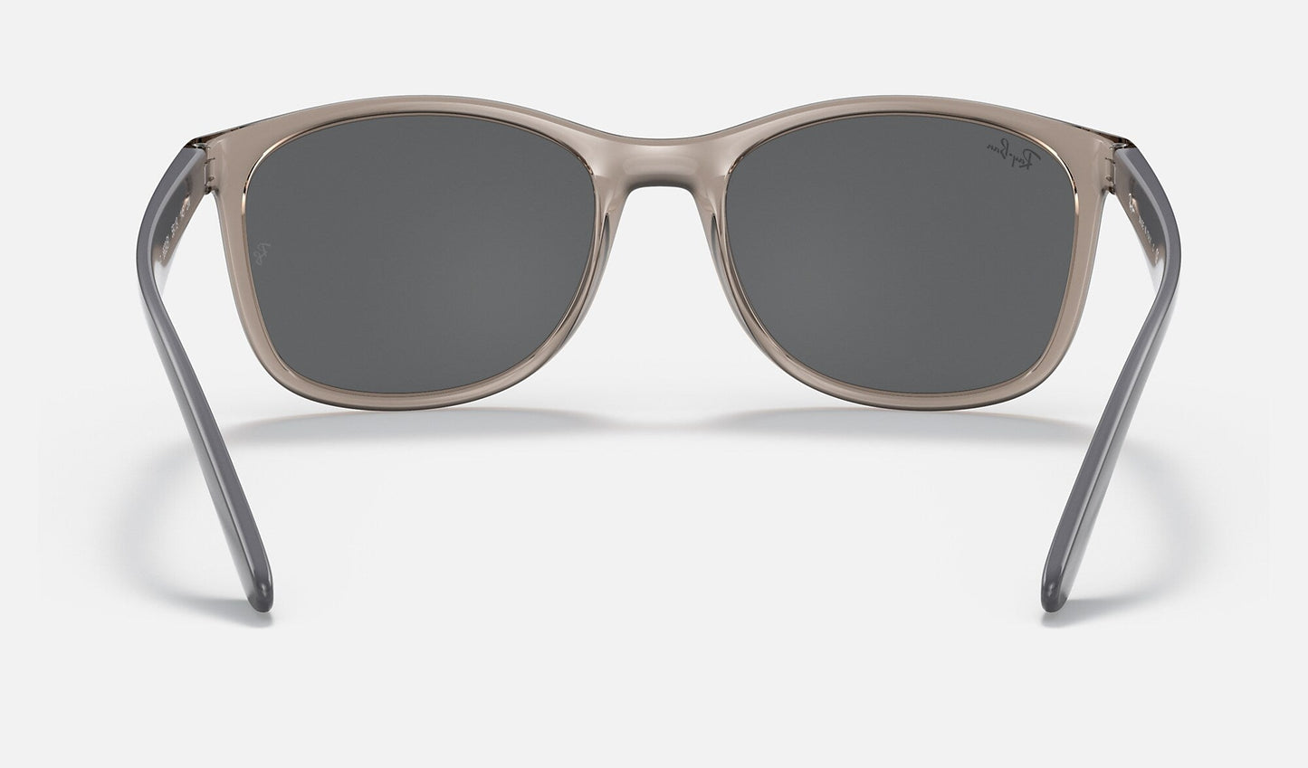 Ray-Ban RB4374F-6609/B1 Polished Transparent Grey Square 58mm Grey Lens Unisex Sunglasses