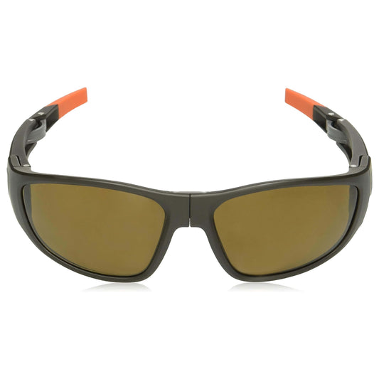 TAG Heuer Kalibre 9401 103 Black Orange Men's Folding Rectangular Brown Polarized Lens Sunglasses - Made In France