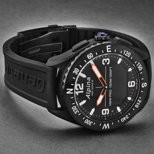 Alpina Men's 'Alpiner X' Smartwatch Black Dial Black Rubber Strap Quartz Watch AL-283LBB5AQ6