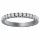 14K White Gold 2.5mm Thin Band High Clarity .58ctw Round Cut Micropave Half Eternity 15 Diamond Ring
