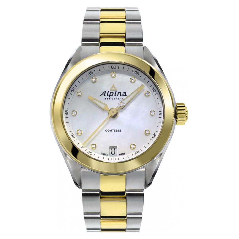 Alpina Women’s ’Comtesse’ Mother of Pearl Dial Yellow-Gold 
