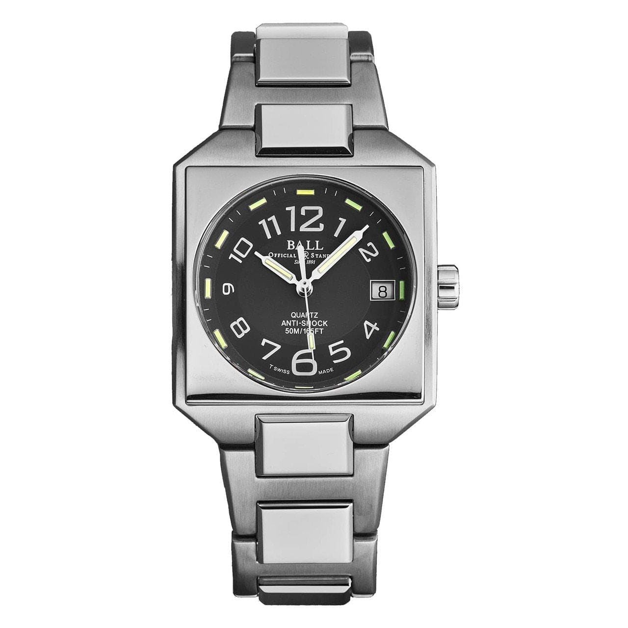 Ball NM1021D-S-BK Inspector Silver Stainless Steel Black Dial Men's Quartz Watch