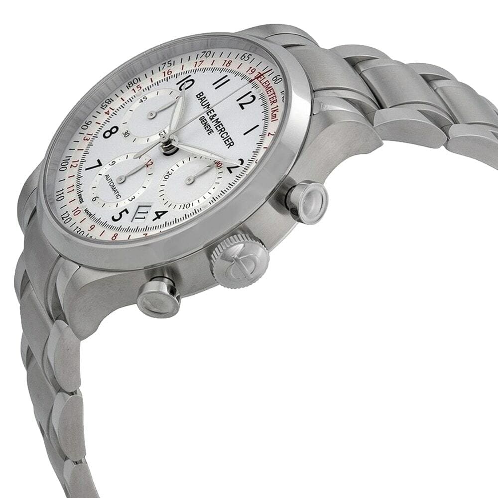 Baume & Mercier A10061 Capeland Silver Stainless Steel White Dial Men's Automatic Watch 818210518877