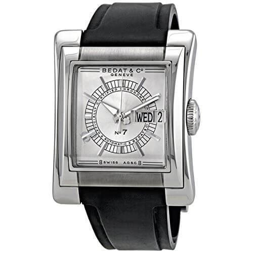 Bedat & Co. 797.010.620 No. 7 Silver Dial Men's Black Rubber Automatic Watch