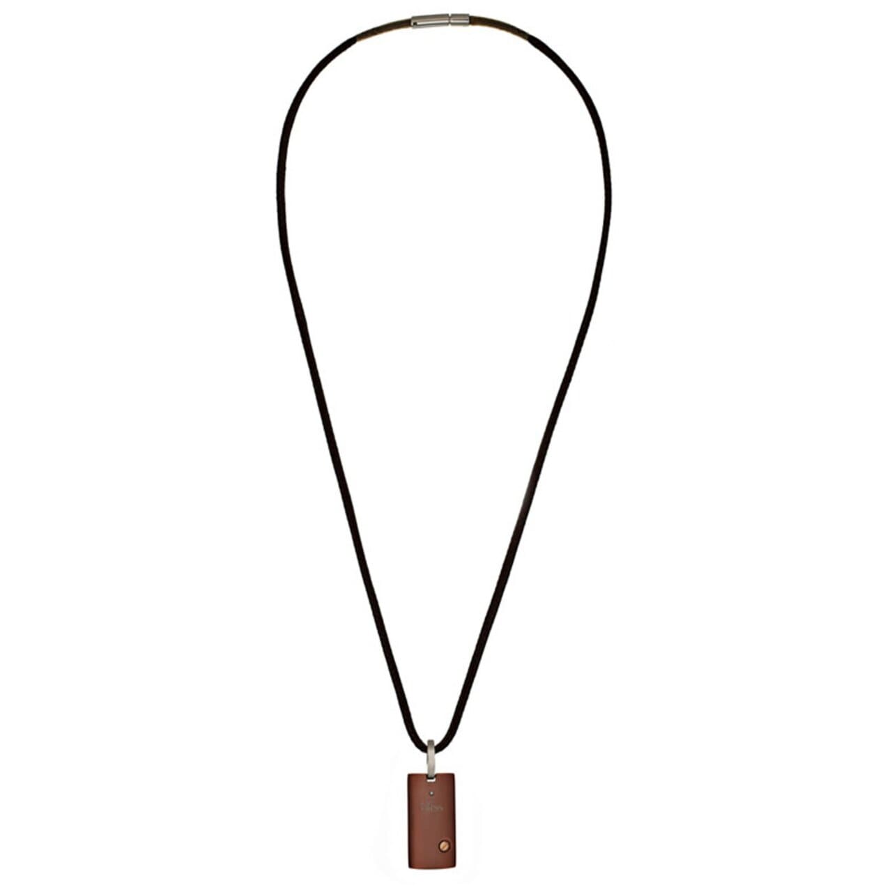 BLISS by Damiani "Uomo" Brown Stainless Steel & 18K Rose Gold Pendant w/Diamond Necklace 840771105487 20004786