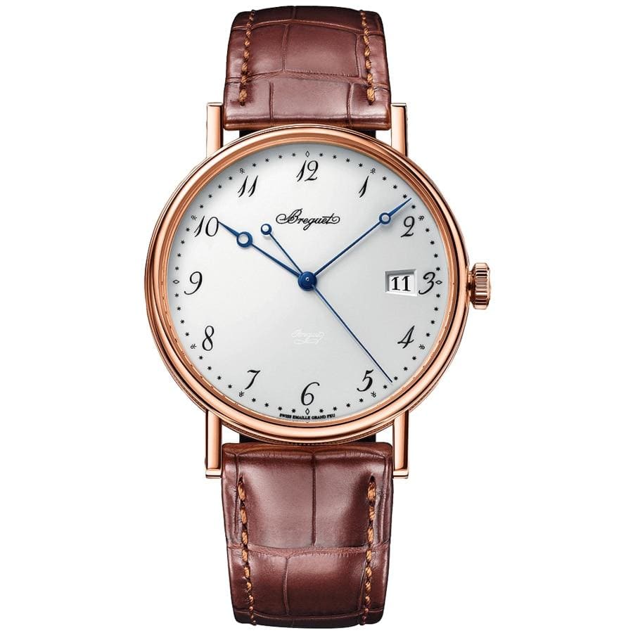 Breguet 5177BR299V6 Classique 18kt Rose Gold Case White Dial Brown Leather Automatic Watch