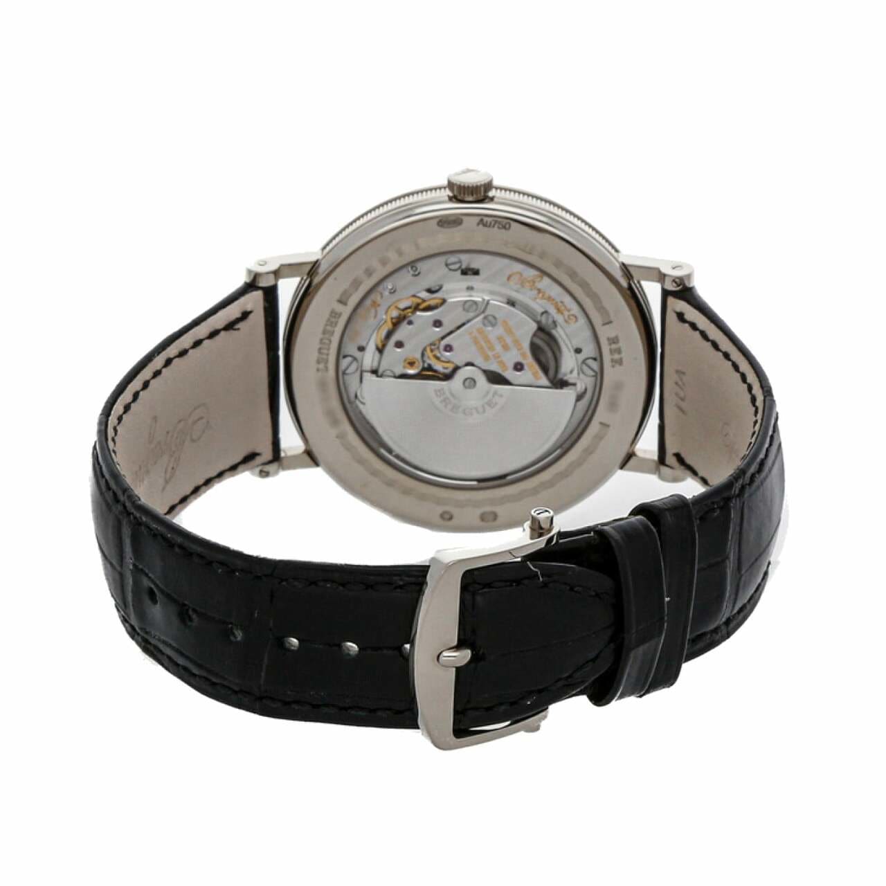 Breguet 7147BB299WU Classique White Dial Black Leather Men's White Gold Watch