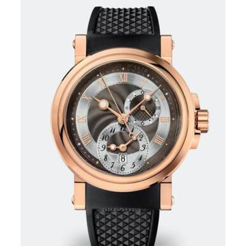 Breguet Marine Dual Time Rose Gold With Black Rubber 