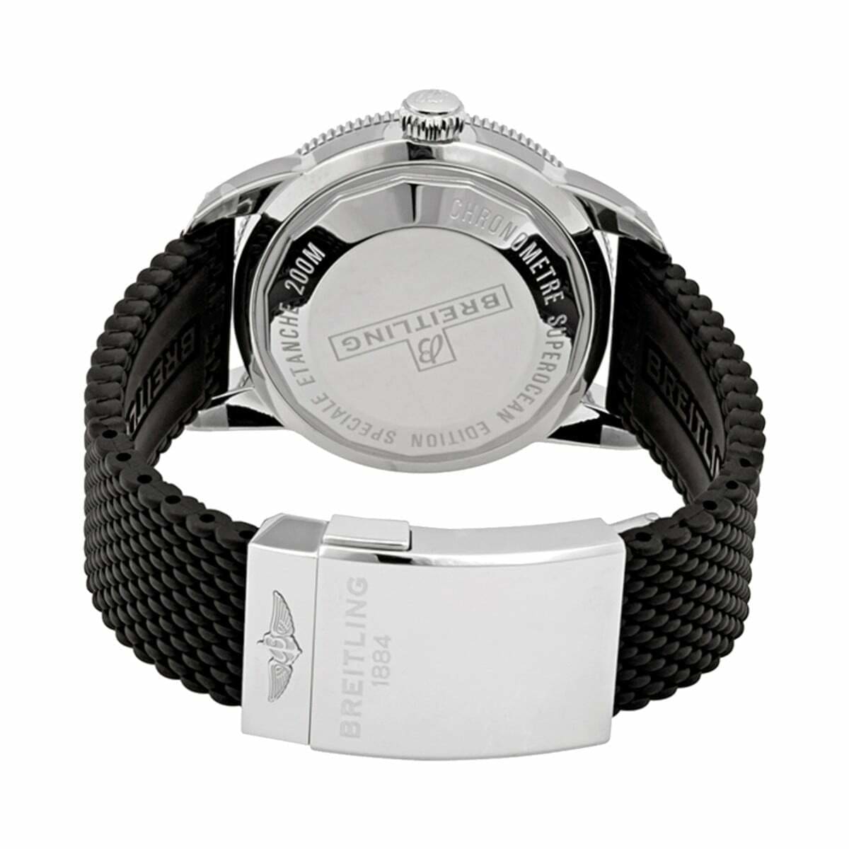 Breitling AB2030121B1S1 Superocean Heritage II Black Dial Men's Rubber Chronometer Watch 842047148044