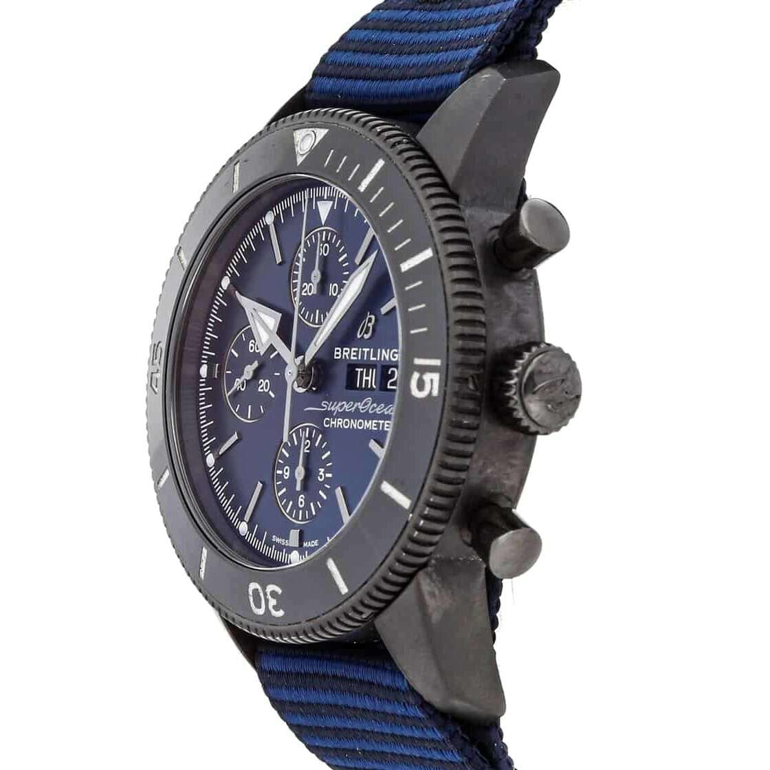 Breitling M133132A1C1W1 Superocean Heritage II Blue Dial Men's NATO Nylon Chronograph Watch 617566654242