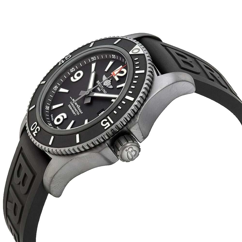 Breitling M17368B71B1S2 Superocean 46 Black Dial Men's Rubber Diver Pro III Watch 842047180150