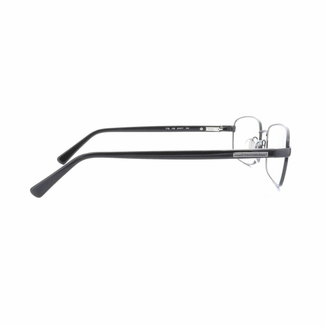 Bvlgari BV178-128 Shiny Black Rectangular Unisex Metal Eyeglasses