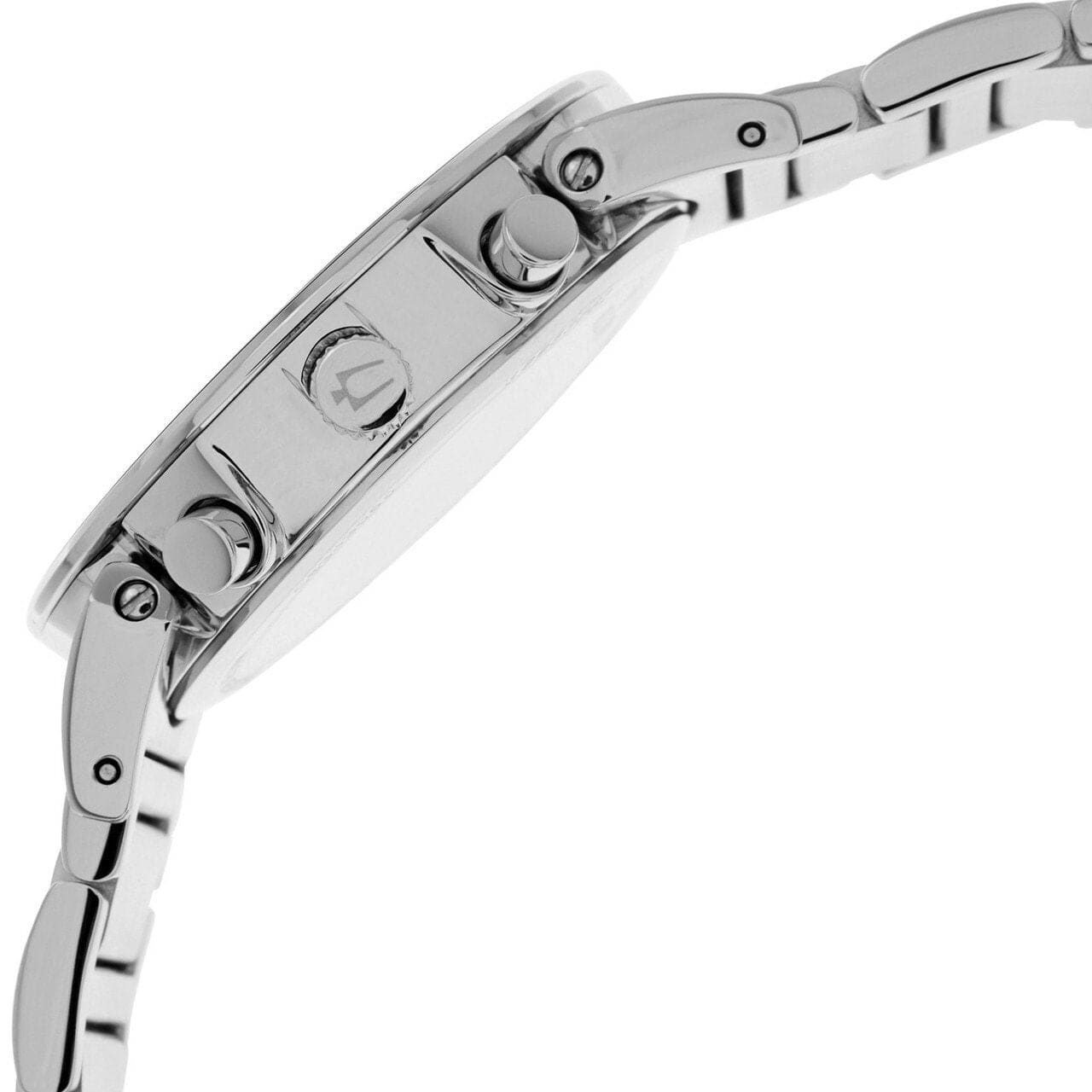 Bulova 96B203 Silver Stainless Steel Black Dial Men's Chronograph Watch 96B203