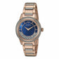 Bulova 98L247 Turnstyle Rosegold Tone Crystal Accent Blue Mother of Pearl Dial Women's Watch 042429557277