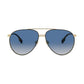 Burberry BE3108-10174L Gold Matte Black Aviator Gradient Grey Blue Lens Men's Sunglasses 8056597048712