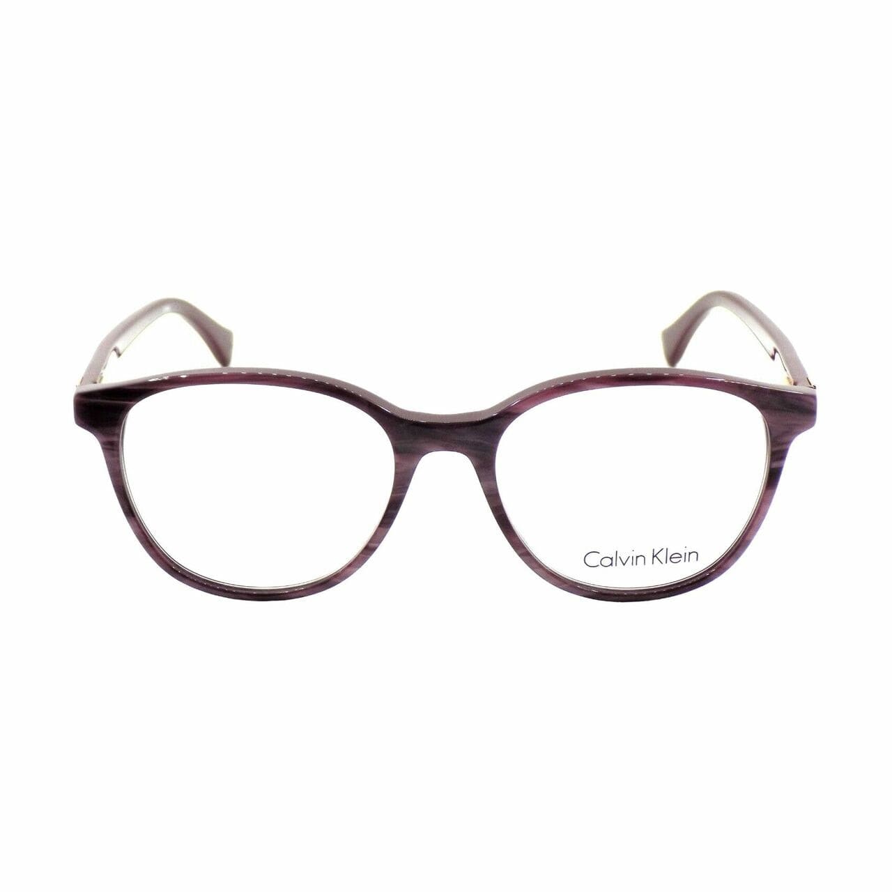 Calvin Klein CK-5884-480 Striped Violet Round Women's Plastic Eyeglasses 750779085110