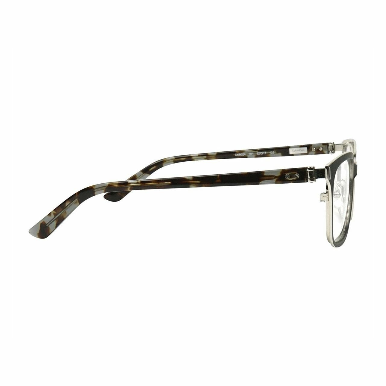 Calvin Klein CK-8024-001 Black Square Unisex Metal Eyeglasses 750779101308