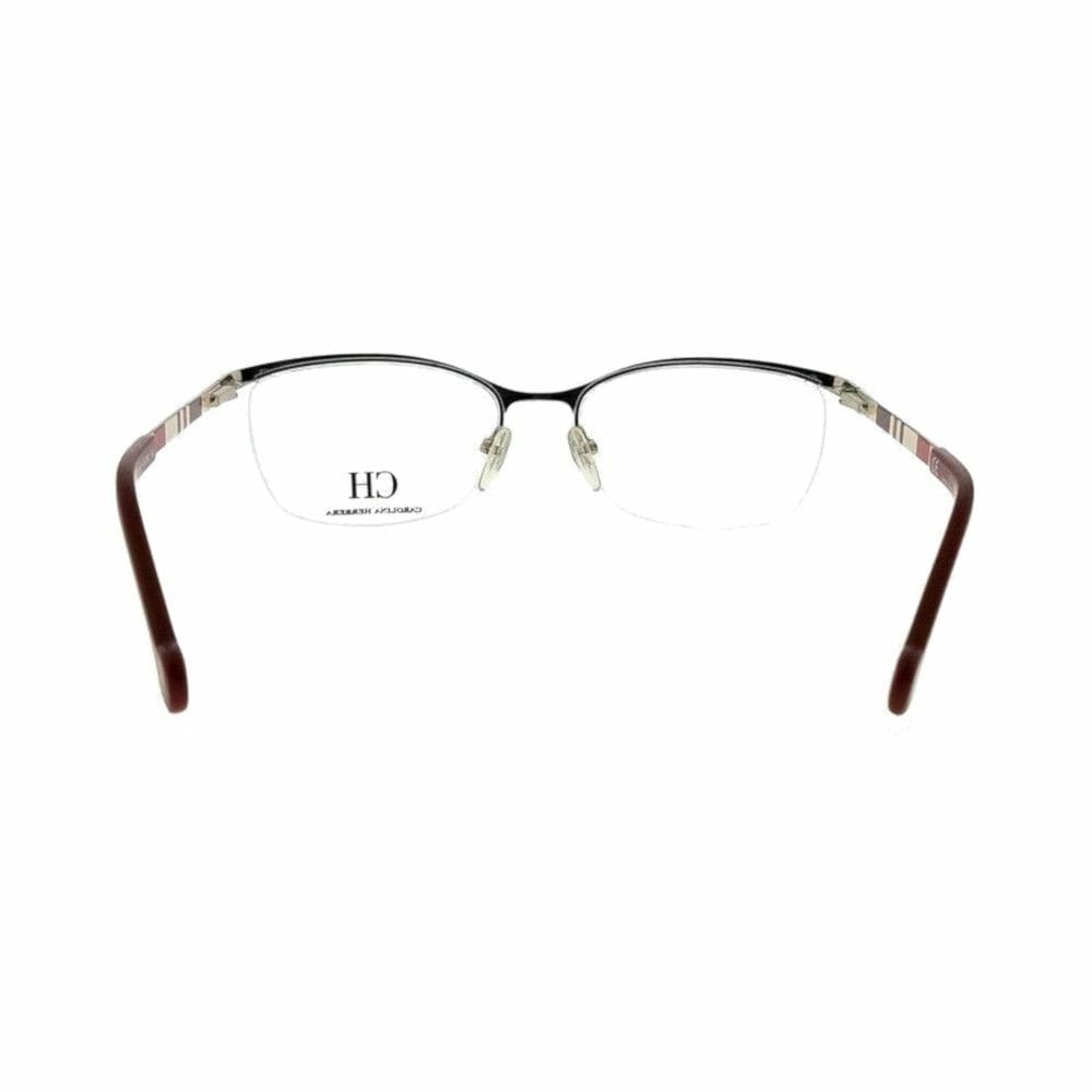 Carolina Herrera VHE060-08FE Shiny Caramel Rectangular Unisex Metal Eyeglasses 883663753823