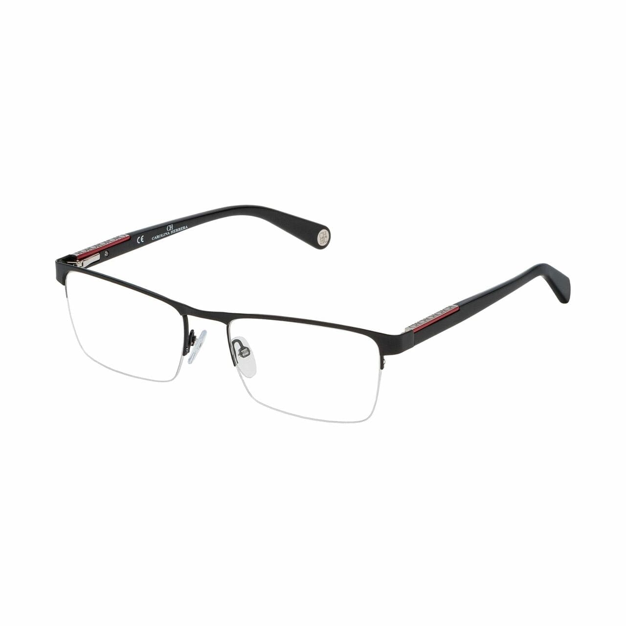 Carolina Herrera VHE100-0568 Black Rectangular Unisex Metal Eyeglasses 883663975461