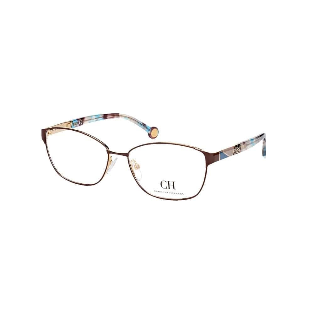 Carolina Herrera VHE109-0367 Brown Blue Rectangular Women's Metal Eyeglasses 190605027721