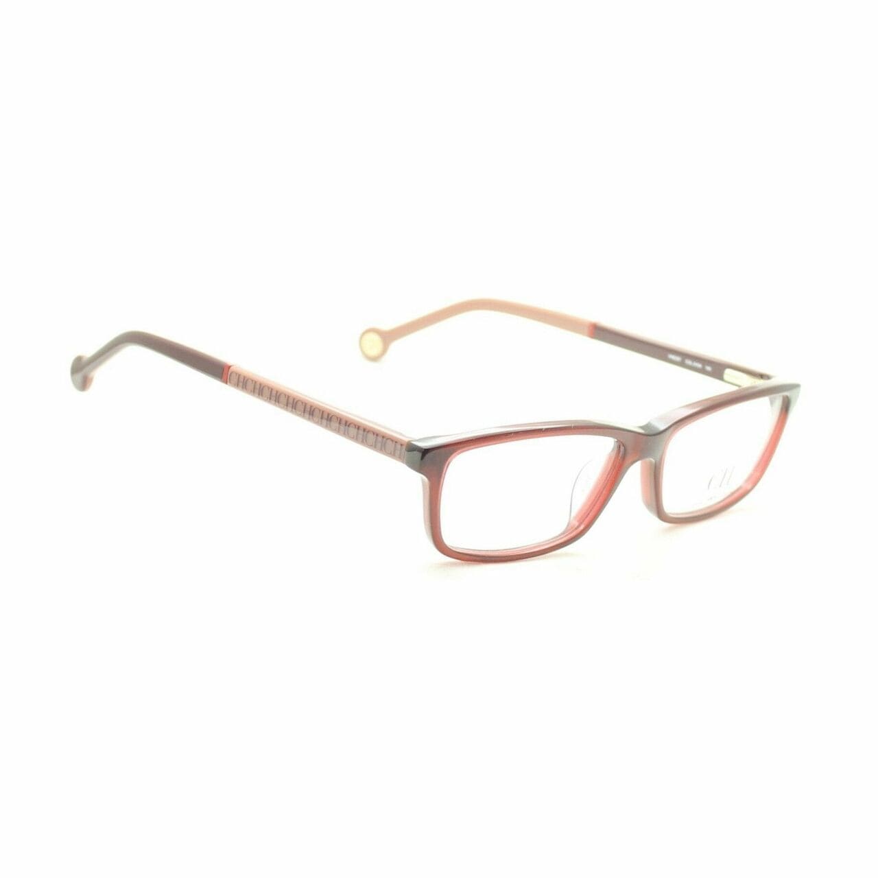 Carolina Herrera VHE557-0V64 Transparent Burgundy Rectangular Women's Acetate Eyeglasses