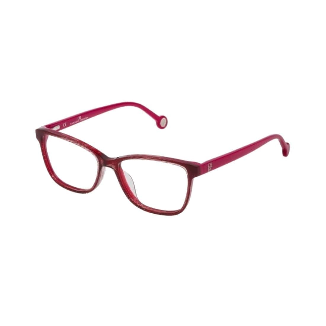 Carolina Herrera VHE719L-09PY Shiny Burgundy Grisaille Square Acetate Eyeglasses 190605092132