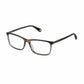 Carolina Herrera VHE785-07HI Shiny Striped Grey Brown Rectangular Unisex Acetate Eyeglasses