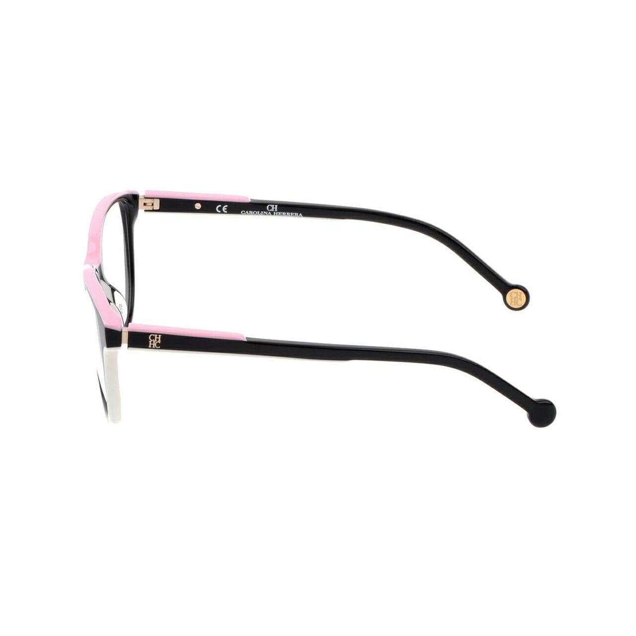 Carolina Herrera VHE800-06HC Black Pink Square Women's Acetate Eyeglasses 190605127681