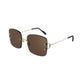 Cartier CT0153S-002 Gold Square Brown Lens Women's Metal Sunglasses