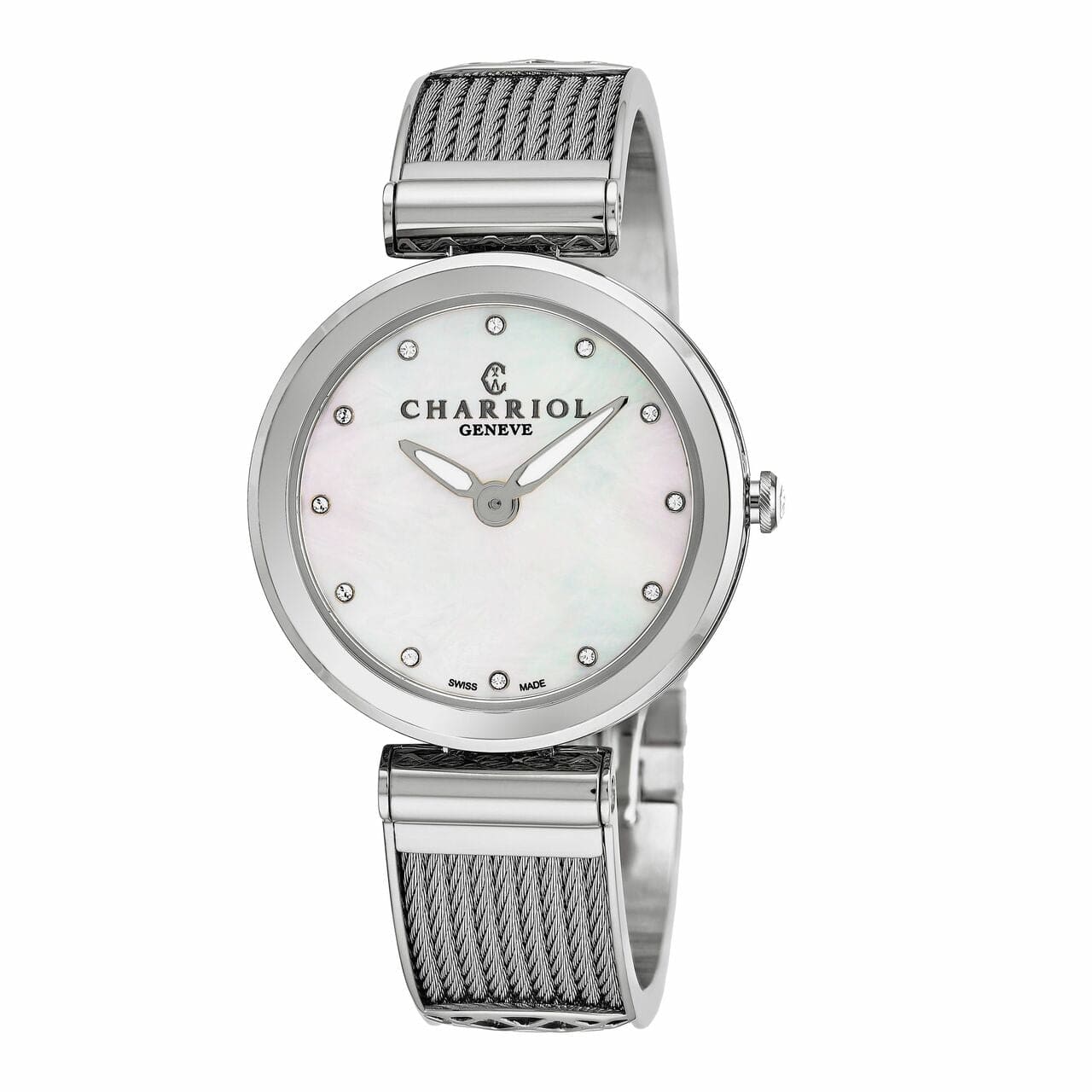 Charriol FE32.101.000 Forever Twisted Cable White Mother of Pearl Dial Women's Watch 7630029630969