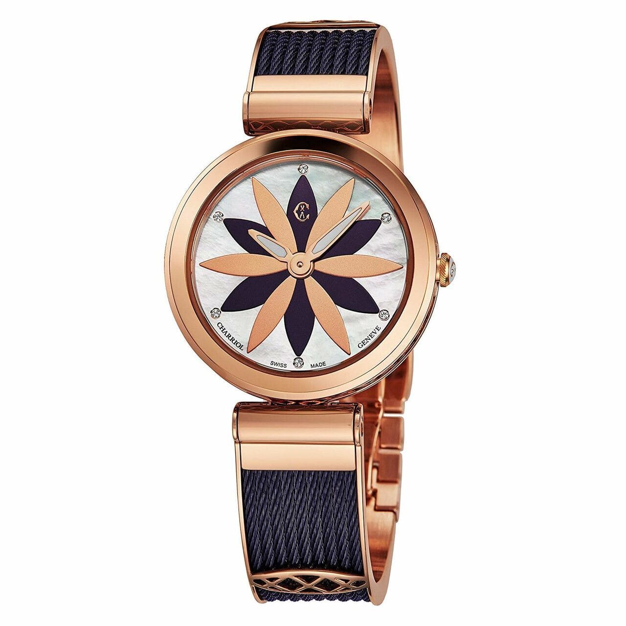 Charriol FE32.A02.0A2 Forever Rosegold Tone Mother of Pearl Flower Face Dial Women's Watch 7630029631010