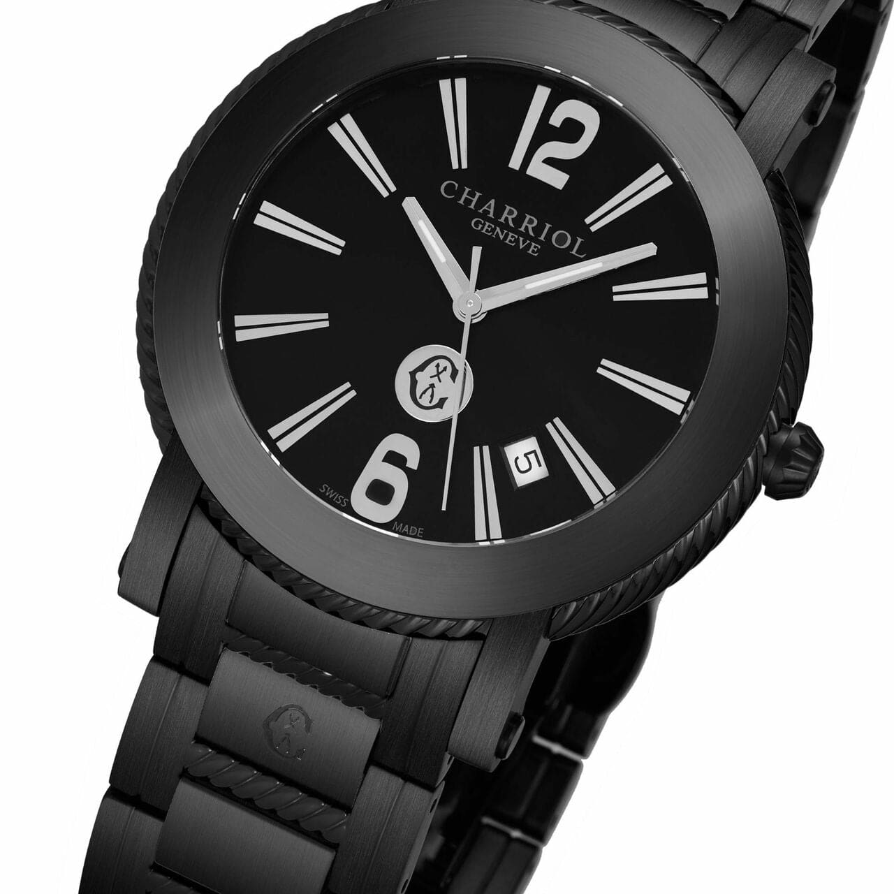 Charriol P42BM.P42BM.011 Parisi Stainless Steel Black Dial Men's Quartz Watch 794504327540