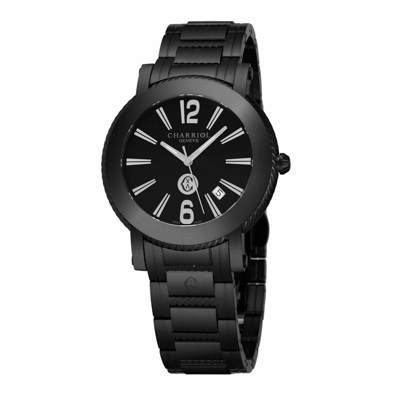 Charriol P42BM.P42BM.011 Parisi Stainless Steel Black Dial Men's Quartz Watch 794504327540