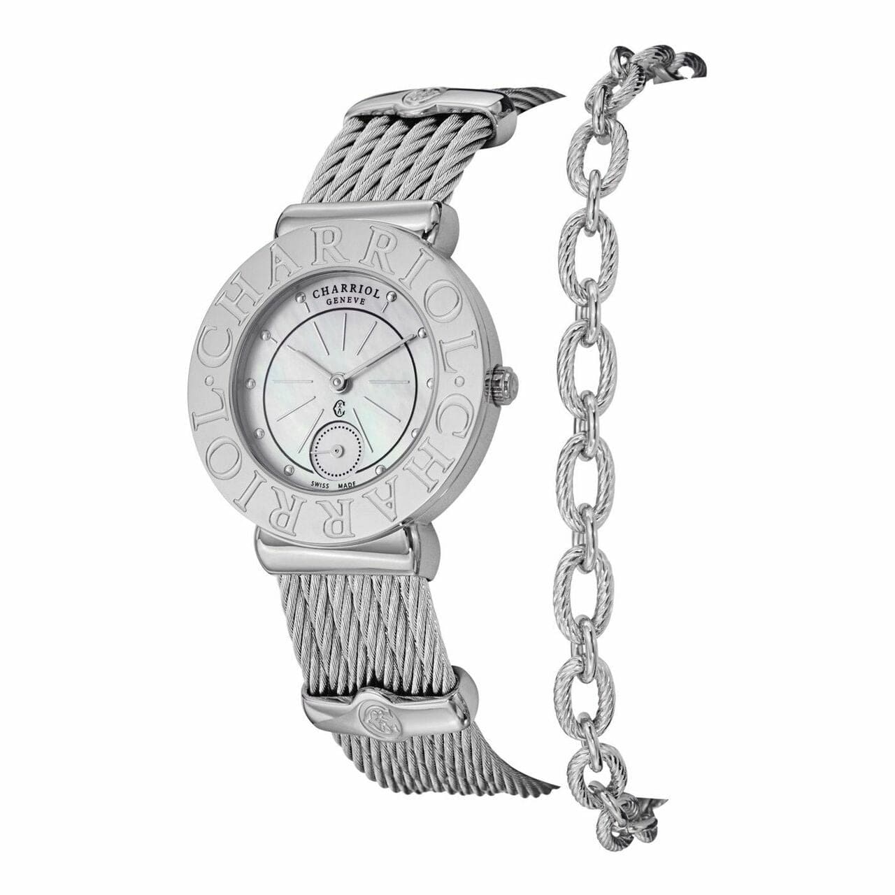 Charriol ST30CS.560.006 St Tropez Stainless Steel Mother of Pearl Dial Women's Watch 7630029600412
