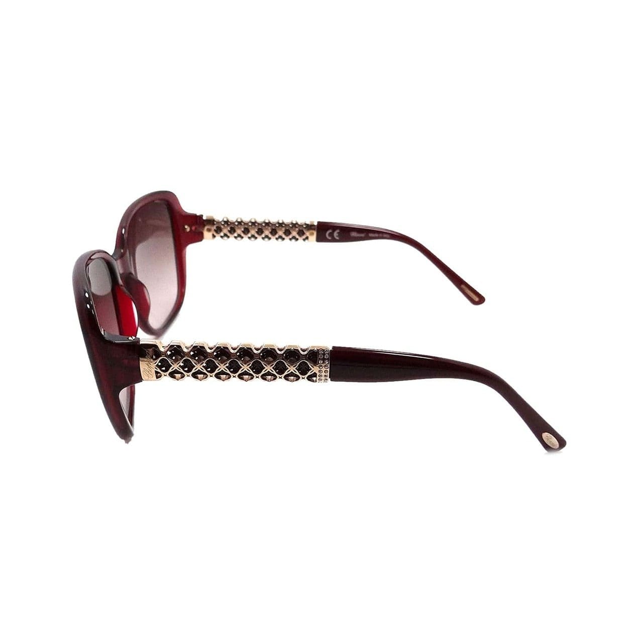 Chopard SCH184S-0954 Dark Burgundy Square Brown Gradient Lens Women's Plastic Sunglasses 883663841131