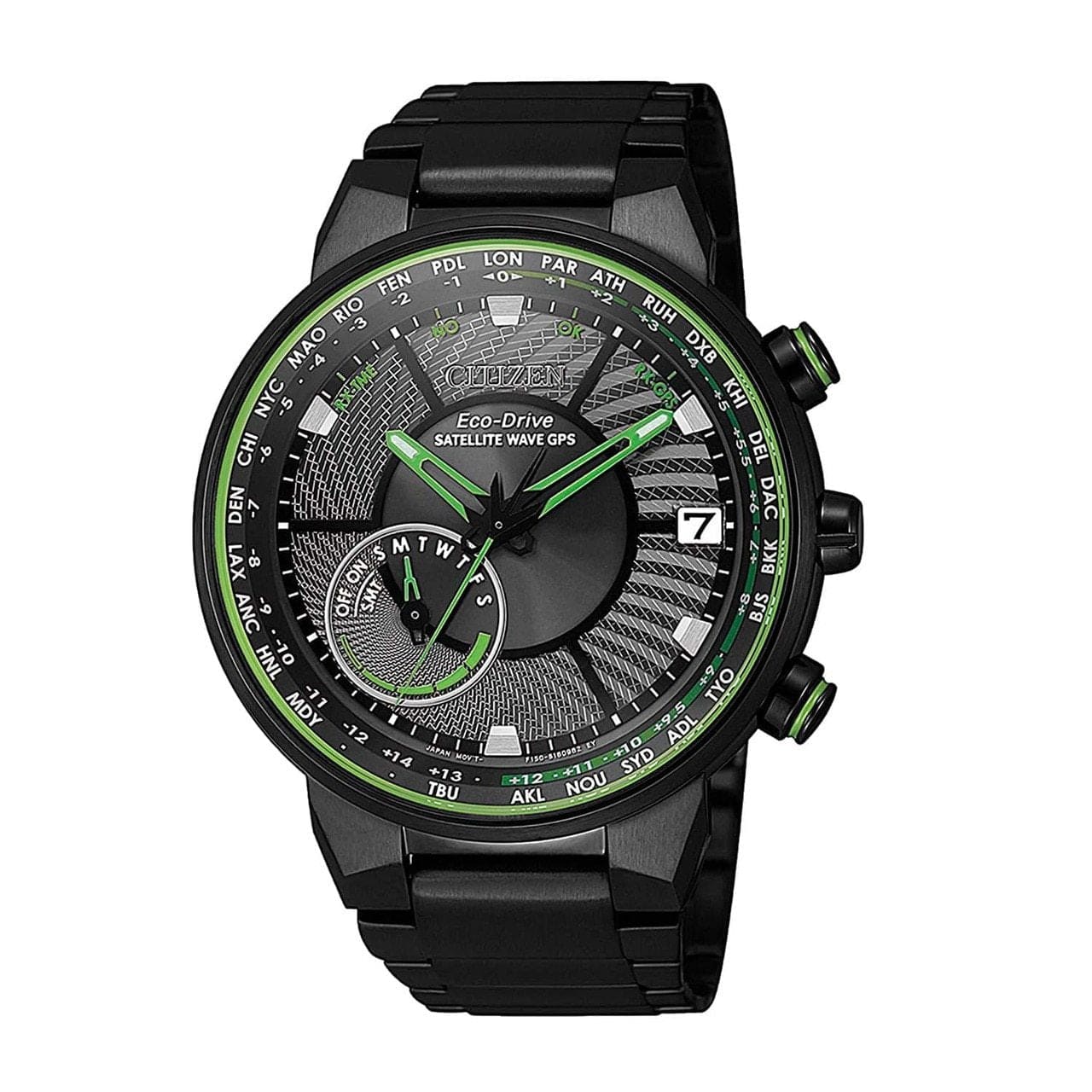 Citizen CC3075-80E Satellite Wave GPS Black IP Stainless Steel Eco-Drive Watch 4974374289698