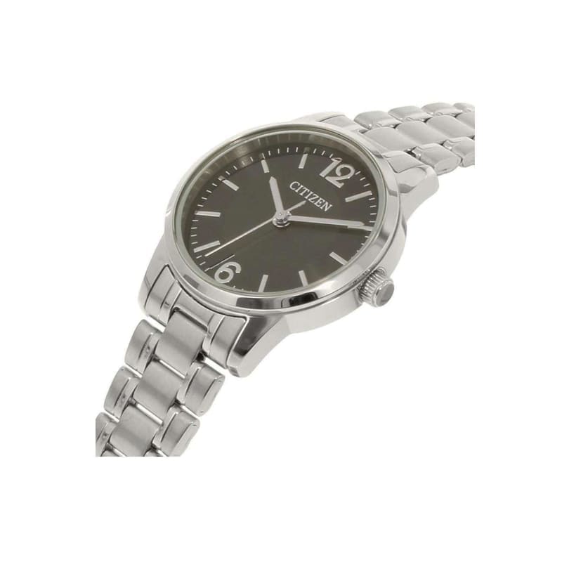 Citizen EJ6081-54E Women’s Silver Stainless Steel Black Dial Water Resistant 27mm Watch - On sale