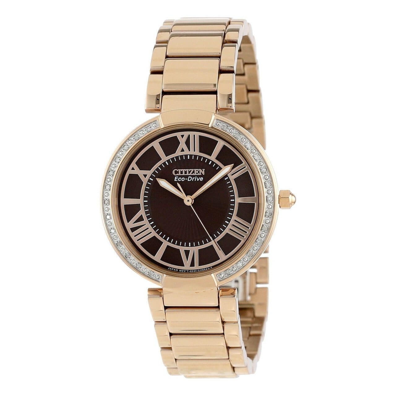 Citizen EM0103-57X d'Orsay Eco-Drive Rosegold Stainless Brown Dial Women's Watch 013205098208