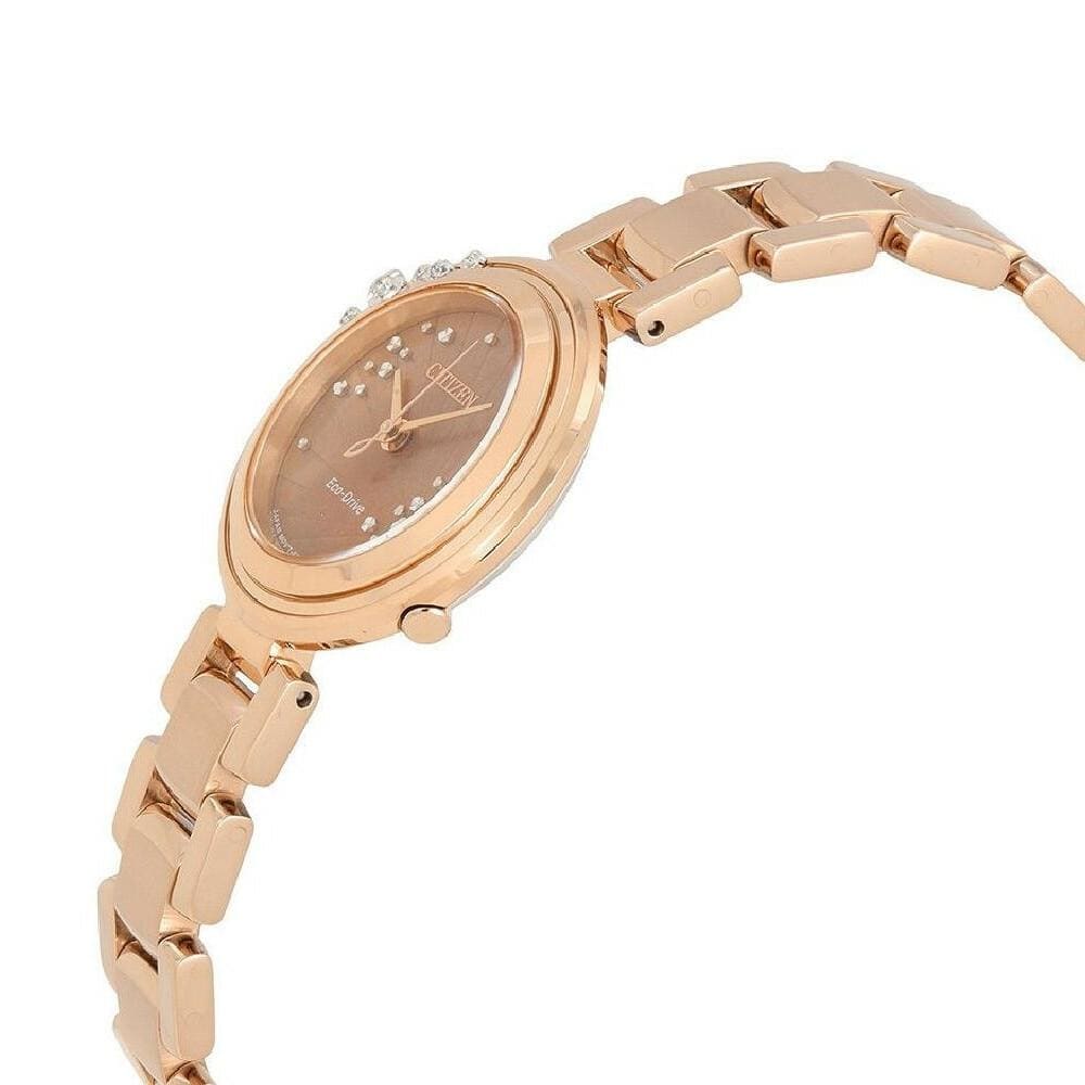 Citizen L Carina EM0463-51Y Eco Drive Diamond Accented Rose Gold Ladies Watch 0013205116070