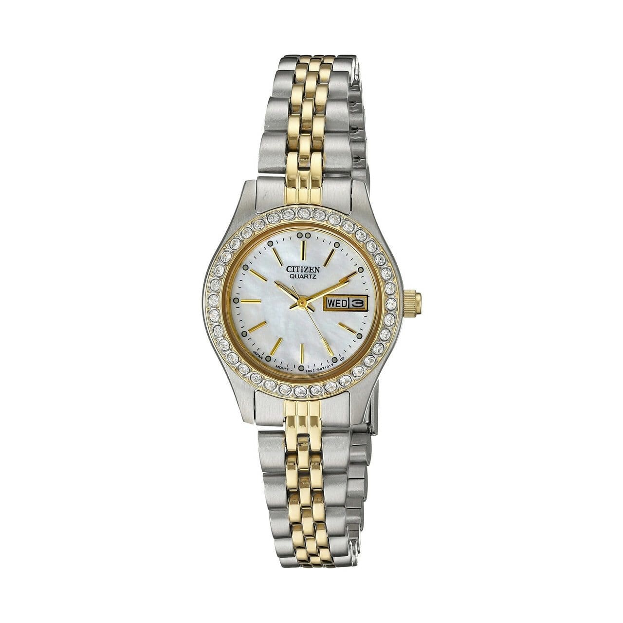 Citizen EQ0534-50D Women's Two Tone Mother of Pearl Dial Crystal Accented Quartz Watch 0013205079405
