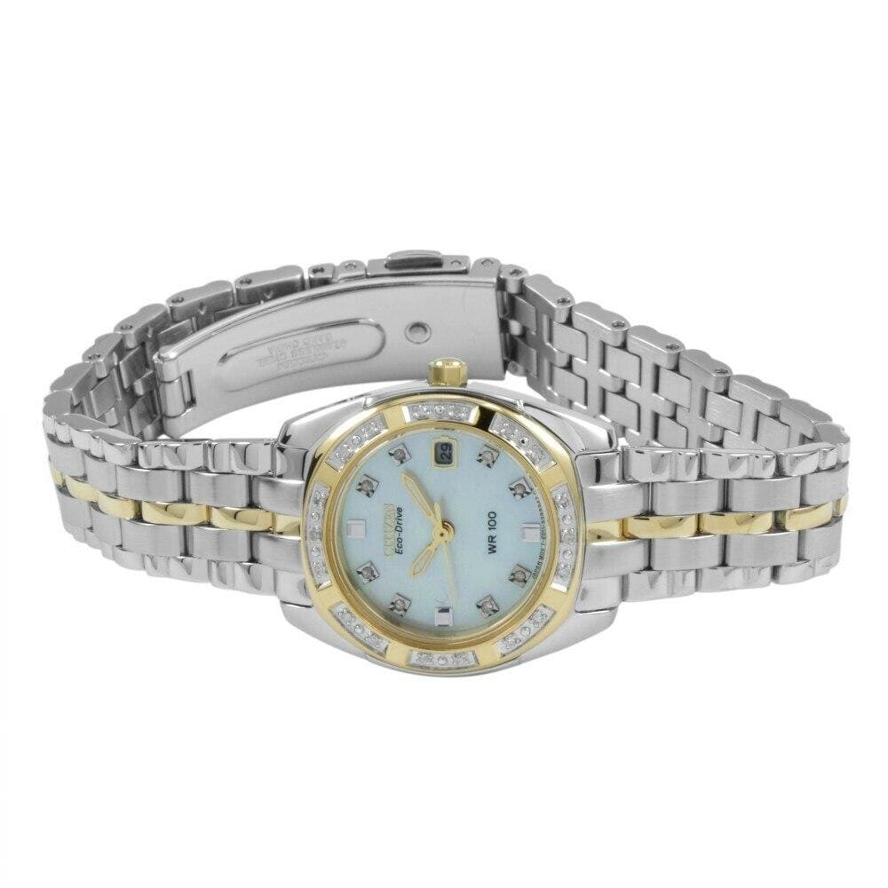 Citizen EW1594-55D Eco Drive Paladion Two Tone Mother of Pearl Dial Women's Watch 0013205089695