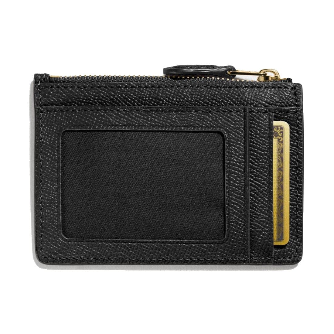 Coach Crossgrain Mini Leather ID Purse - Black - Wallets & 