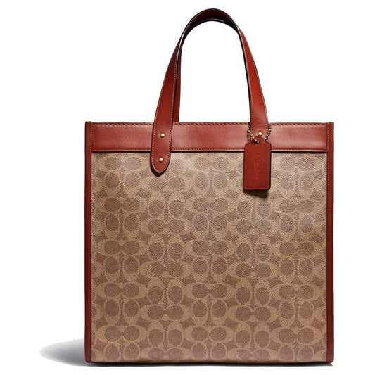Coach Field Tote In Signature Canvas With Horse And Carriage