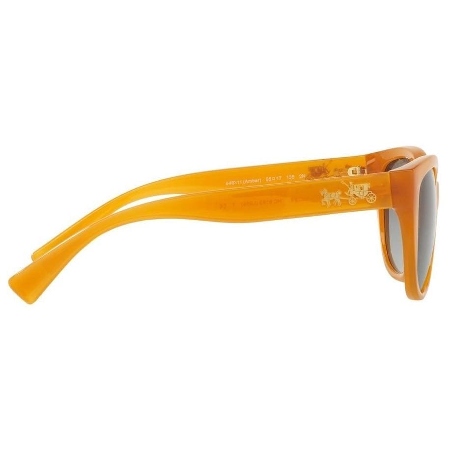 Coach HC8163-546311 Amber Cat Eye Grey Lens Plastic Sunglasses 725125978798