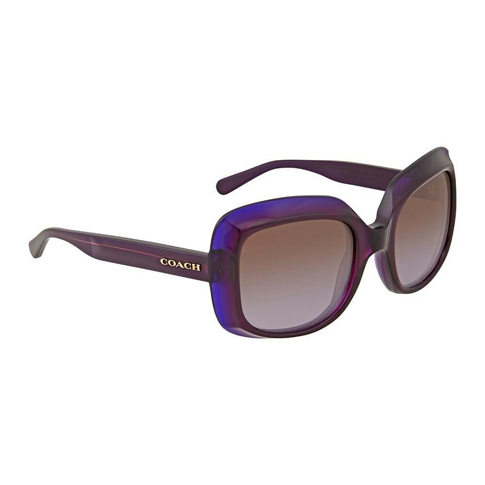 Coach HC8194-524968 Deep Purple Square Brown Gradient Lens Sunglasses 725125970594