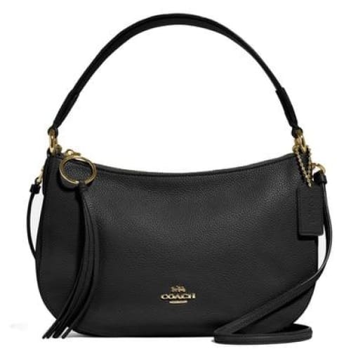 Coach Sutton Leather Women’s Crossbody Bag - Black / Gold - 