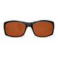 Costa Del Mar JO 11 OCP Jose Shiny Black Rectangular Copper 580P Polarized Lens Sunglasses 097963475679