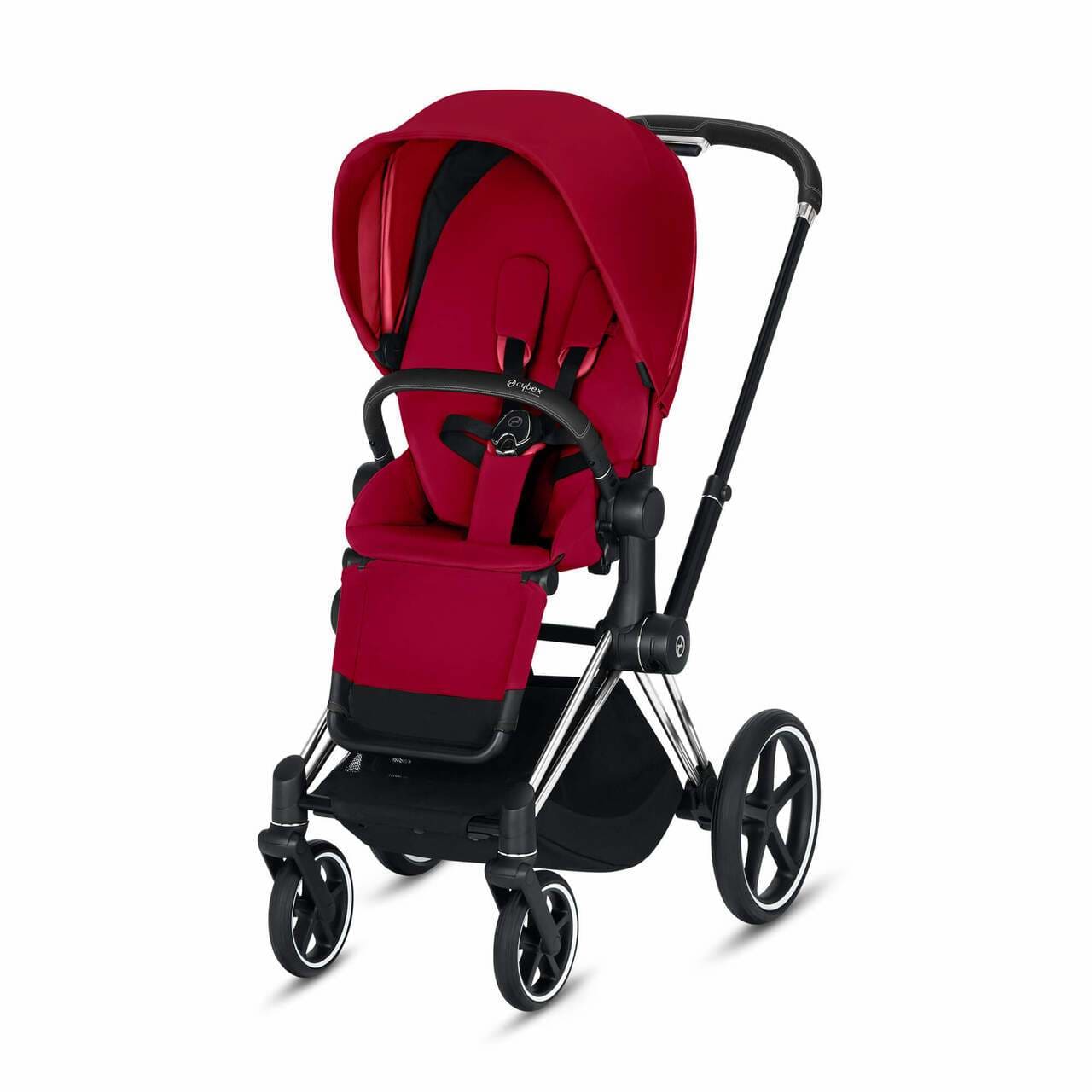 CYBEX ePriam 3-in-1 Travel System Chrome with Black Details Baby Stroller – True Red 519003543 4058511706511
