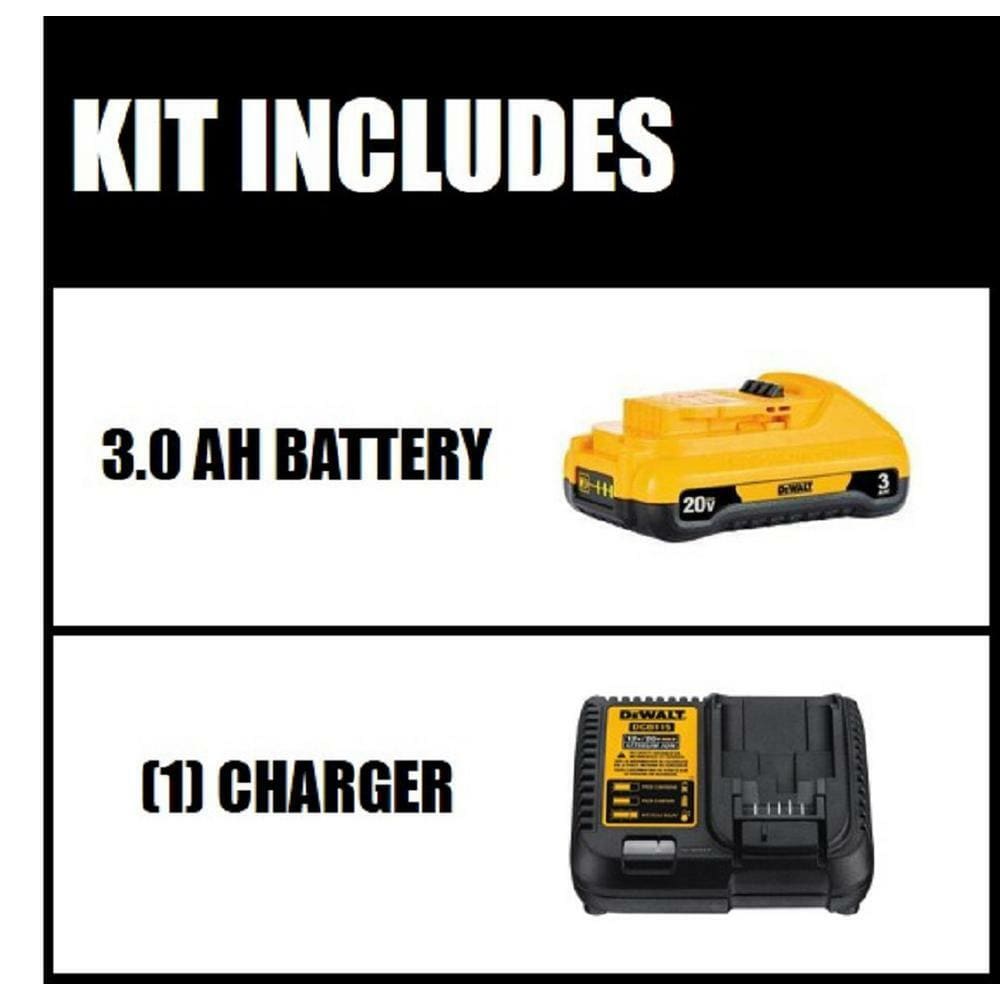 DEWALT 20-Volt MAX Starter Kit Lithium-Ion Compact Battery Pack 3.0Ah with Charger DCB230C 885911482042
